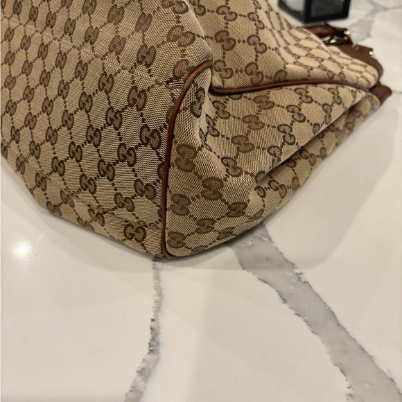 Gucci Monogram Sukey Tote- Large- Brown